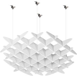 VIVO White Acoustic Ceiling Waffle Panel, PP-CW01W,  45.7” x 45.7” x 5.1"