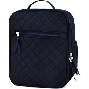 Aileam Lunch Box Lunch Bag for Women Cute Girls Lunch Box Insulated Womens Lunch Bag For Work Quilted Large Capacity Reusable Insulated Cooler for Work School Picnic Travel, Navy Blue