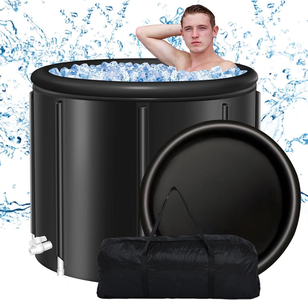 Ice Bath Tub for Athletes Recovery  Cold Plunge Tub, Multi-Layer Insulated Ice Bath for Cold Therapy, Portable & Durable for Home, Gym, Indoor & Outdoor Use (Cold Plunge Tub- All Black 75 * 75)