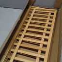 Bamboo Dish Drying Rack, 2-Tier Folding Wooden Dish Rack Sink Dish Drainer Plate Cutlery Dryer Draining Rack for Home Kitchen