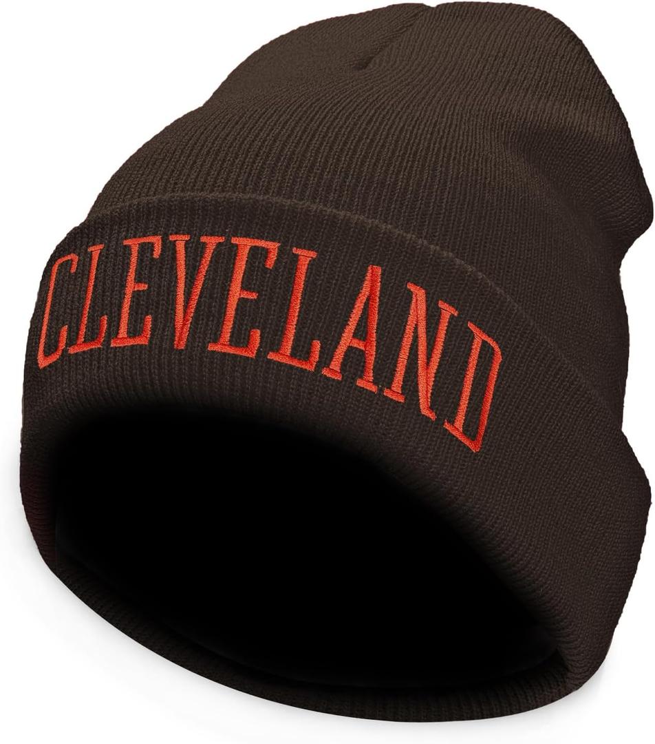 Winter Hat Cities Beanie for Men and Women Knit Cuffed Cap Perfect for Gifts (Black)