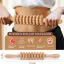 Wood Massage Roller Muscle Roller Cellulite Massage Tool Fascia Blaster Lymphatic Drainage Massager Wood Therapy Massage Tools for Deep Tissue Muscle Relief Recovery(9-Wheel)