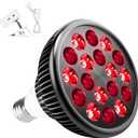 wolezek Red Light Therapy Lamp with Lamp Holder, 660nm Red and 850nm Near Infrared Combo Wavelength LED Red Light Bulb, Light Therapy Device for Face and Body, Aluminium Shell, E27/E26 Standard