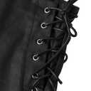 Leather Shorts for Women High Waisted Lace Up Side Stretchy Sexy Mini Booty Short Y2K Rave Club Party Concert Winter (Black, XXL)