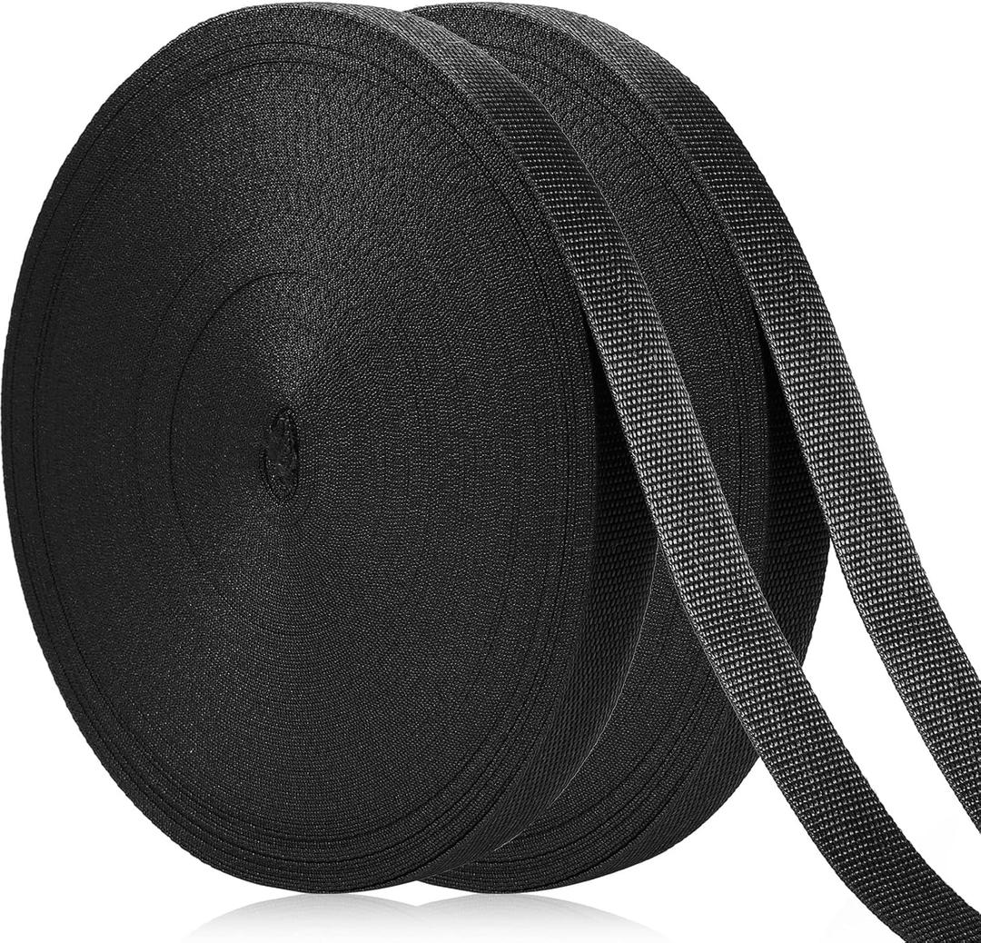 Shappy Tree Tie Strap Garden Webbing Strap Garden Plant Supports Tree Tie Staking and Guying for Outdoor Use, Plant Supports, Grafting, Straightening Supplies(Black,295 Feet x 1 Inch)