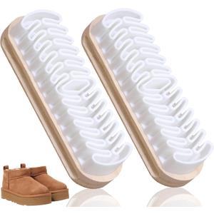 Suede Eraser Brush, Rubber Shoe Cleaner Brush for Shoes, Bags, Jacket, Purse, Sofa with Wooden Handle, Stain Eraser(2 Pcs)