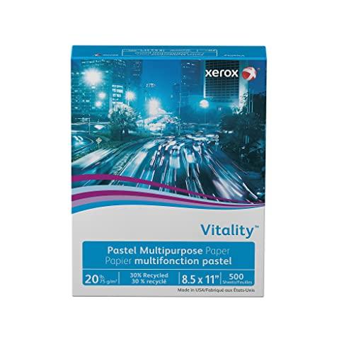 Xerox Multipurpose Colored Paper, 8 1/2in. x 11in., 20 Lb., Pastel, Ream Of 500 Sheets