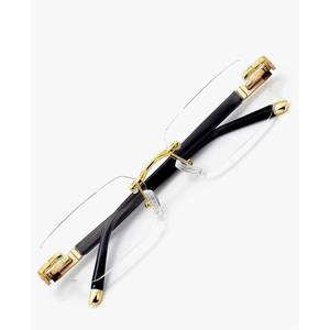 Rimless Reading Glasses, Spring Hinge Readers, Diamond Cut Edge Design Blue Light Glasses