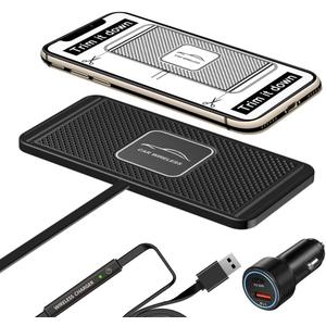 Wireless Car Charger QC 3.0 USB Adapter Kit Fast 15W 10W 7.5W Quick Charge Qi Charging Pad for iPhone 14 13 12 Mini 11 Pro Max 8 Plus X XR Xs LG G8 Samsung Note 9 Galaxy S10 S20 S21 S22 Android Phones