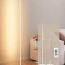 EDISHINE Corner LED Floor Lamp, 57.5" Dimmable Corner Light with Remote, 3 Color Temperature 3000K-4500K-6000K, Minimalist Floor Lamp for Bedroom, Living Room, Office, White