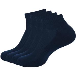 Superminis Women Ankle Socks - Cotton Plain Color Comfortable and Breathable Ankle Socks for Women (6-9, Pack of 4-navy Blue)