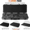 VEVOR Rifle Case, Rifle Hard Case with 4 Layers Fully-protective Foams, Lockable Hard Gun Case with Wheels, IP67 Waterproof & Crushproof, for Rifles or Shotguns