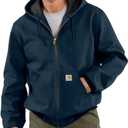 Carhartt Men's Loose Fit Firm Duck ThermalLined Active Jacket (Large, Dark Navy)
