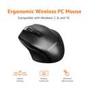 Amazon Basics Ergonomic Wireless Mouse, DPI Adjustable, Black, Pack of 20 Units