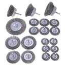 20 Pack Wire Brush Wheel for Drill Set, Wire Brush for Drill 1/4 Inch Hex Shank 0.012 inch Coarse Carbon Steel, Wire Wheel for Drill for Cleaning Rust and Abrasive,Wire Brush Drill Attachment