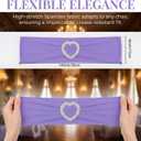 150 Pieces Chair Sashes & Bows - Stretch Spandex Chair Cover Band with Buckle for Wedding, Hotel Banquet, Birthday Party & Home Bulk Decorations (Purple)