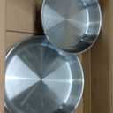 Amazon Basics 2-Piece Stainless Steel Aluminum-Clad Fry Pan Set with 9 1/2", and 12" (Previously AmazonCommercial brand)