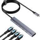 Aceele USB C Hub 10Gbps, 4 Port USB 3.2 Gen 2 Hub, USBC to USB-C Hub with 60cm/2ft Long Extension Cable, USBC Adapter Data Hub for MacBook Pro, MacBook, Samsung Chromebook and More