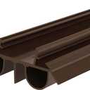 36" Kerf Slide-in Double Bulb Seal Weatherstrip Door Bottom Durable Seal for Energy Efficiency & Draft Protection (Brown)