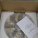 LEDIARY Caged Low Profile Ceiling Fans with Lights and Remote, Rustic Square Flush Mount Ceiling Fan, 6 Speed and Reversible, Small Farmhouse Bladeless Ceiling Fan for Bedroom, Kitchen, Dining Room (Wood Grain)