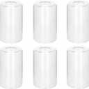 Clear Glass Lamp Shade 5.5inch High,3.5inch Diameter,1.65inch Fitter Cylinder Glass Shade Replacement for Chandelier,High Transmittance Lampshade Cover for Floor Lamp Pendant Light 6 Pack