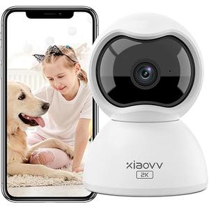 Home Security Cameras, 2k 360 Degree 2.4ghz WiFi Security Camera, Privacy Mode, Night Vision Indoor Pet Camera with Alarm Push Phone app, SD&Cloud Storage, XIAOVV