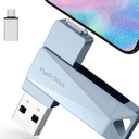 512GB Photo Stick for Phone, Qainerly USB Flash Drive for Phone All Models, 4-in-1 Design Transfer Storage, iPad/PC/Android