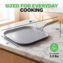 NutriChef 11-Inch Griddle Pan | Ceramic Non-stick with Induction Base
