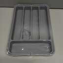 Aujen Silverware Organizer - Expandable Kitchen Drawer Organizer, Adjustable Utensil Organizer, Cutlery Tray for Forks, Knives, Multipurpose Kitchen Organizers and Storage Solution, Grey, Medium