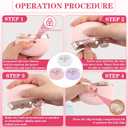 2 x 3-in-1 Electric Nail Clippers, Upgrade Electric Nail Clippers for Kids or Adults, Electric Polishing Nail Clipper with Collector, Excellent Electric Nail Trimmer Gift for Your Loves (Cute-Pink)