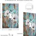 Farmhouse Country Teal Flower Floral Butterfly Decorative Single Toggle Light Switch Cover 1-Gang Wall Plate Blue Daisy Brown Wood Wooden Board Electrical One Device Outlet Switch Face Wallplate Cover