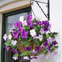 Luyue Artificial Flowers for Outdoors, Petunias Fake Flowers for Outside UV Resistant Faux Morning Glory Flower for Outdoor Planters Silk Purple Flower for Home Garden Balcony Yard Porch Decor
