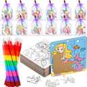 Fullhawl 12 Sets Mermaid Puzzles Underwater Color Your Own Puzzles DIY Jigsaw Crafts with 12 Stackable Crayons and 12 Bags for Under The Sea Theme Gifts Birthday Party Supplies(12, Mermaid)