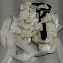 12 Pcs Ivory Bows Wedding Aisle Decorations Satin Bows for Chairs Decorative with Nylon Self-Adhesive Tape for Pew Back Elegant Ceremony Ribbons for Wedding Background Aisle Decor