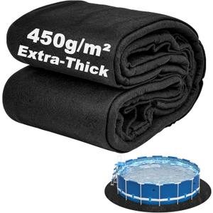 Pool Liner Pad for Above Ground Pools, 15 FT Round Extra-Thick Pool Mat, Seamless Comfort Underfoot, Puncture-Resistant Industrial-Grade Black Synthetic Fiber Pad,15' Round