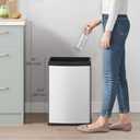 25L/6 Gallon Stainless Steel Square Trash Can, Large Kitchen Garbage Can, Office Commercial Trash Bin Silver Garbage Can, Large Open Top Waste Basket (25L Silver)