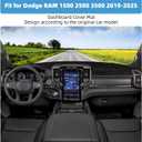 Dash Cover Mat for Dodge RAM 1500 2500 3500 2019 2020 2021 2022 2023 2024 2025 Non-Slip Dashboard Cover Mat Sunshade UV Rays Protector Interior Accessories
