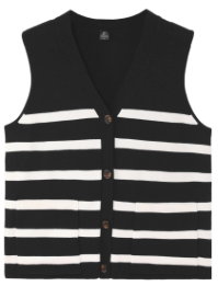 Totatuit Women's Sweater Vests Striped Lightweight Knit Tank Top Trendy Sweater Vest for Women with Pockets M