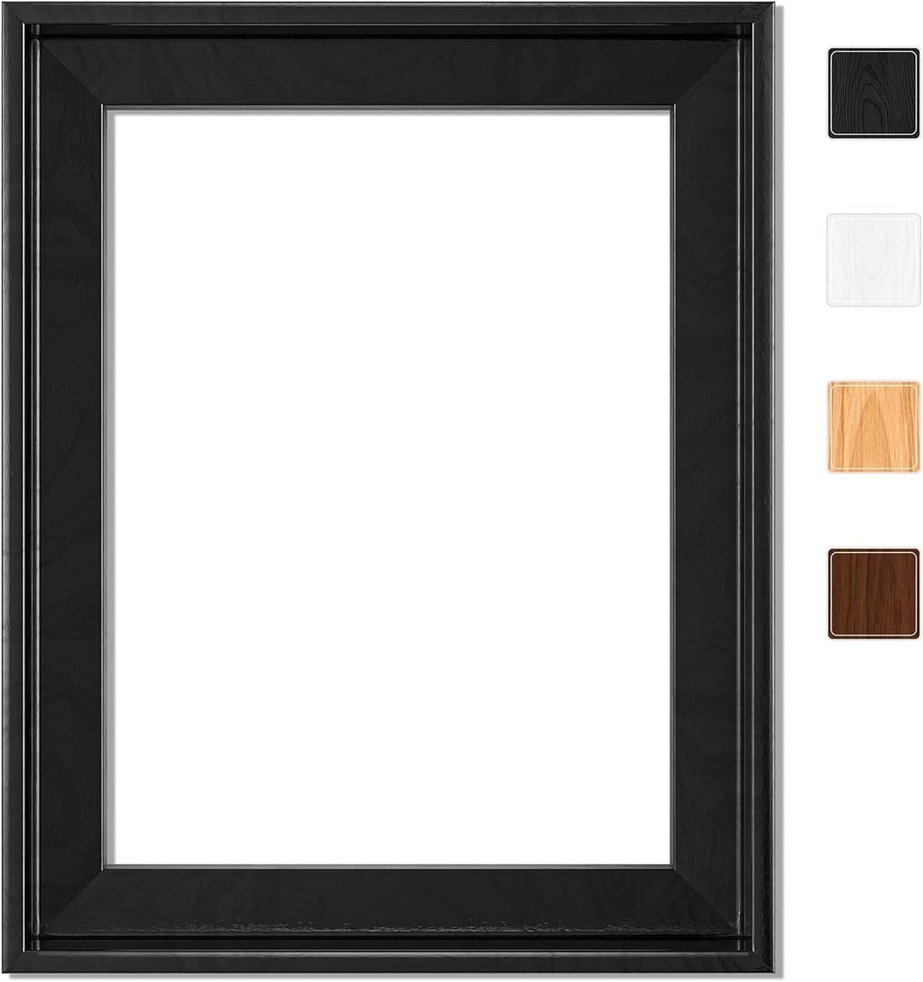Canvas Floating Frame, Picture Wall Art Painting Frame for Finished Canvas Painting 1-1/4 Deep Picture Art Wall Decor. (Black, 24x36)