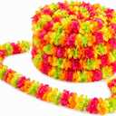 Fun Express Plastic Lei Flower Garland 100ft for Party Decorations - Hawaiian Luau Tropical Beach Pool Birthday Summer Decor | Colorful Hanging Floral Garlands for Indoor Outdoor Tiki Aloha Themed