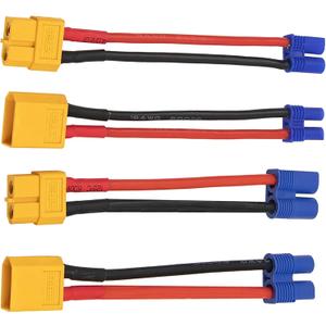ShareGoo EC2 to XT60 Adapter & EC3 to XT60 Adapter Male Female w/3.93" Cable Wire for RC FPV Drone Car Lipo NiMH Battery Charger ESC