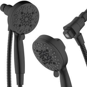 Ryamen Magnetic Shower Head with Handheld, High Pressure - 6 Spray Modes Handheld Shower Head, Eco-Friendly Magnetic Docking System, 70" Stainless Steel Hose, Tool Free Installation, Matte Black