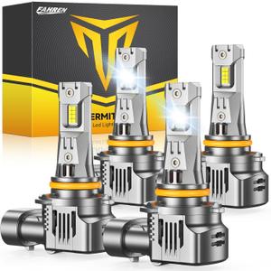 FAHREN 9005 9006 Light Bulbs Combo, 150,000LM 1500% Ultra Bright, True 1:1 Mini Halogen Size, Plug and Play No Adapter, HB3 HB4 Fog Light Conversion Kits, Pack of 4