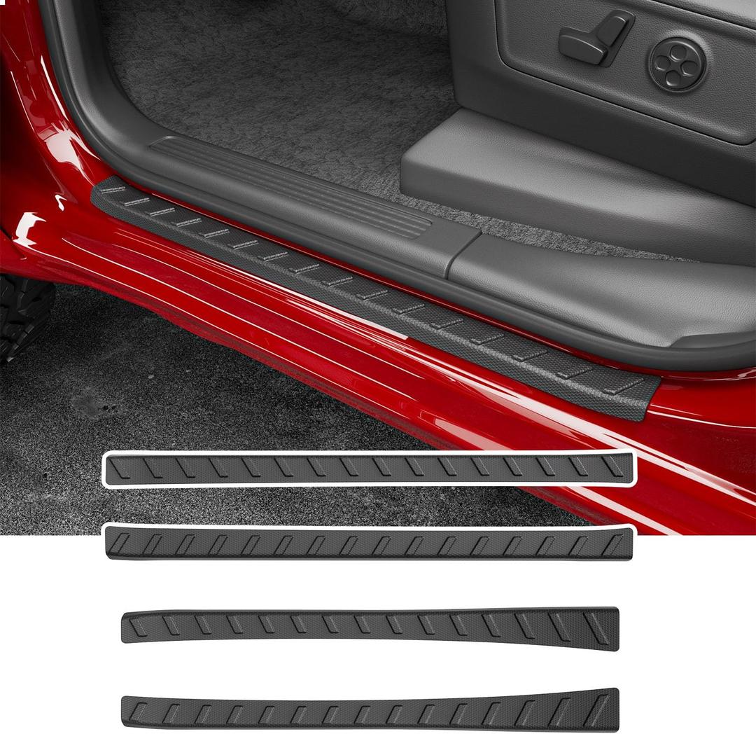 Exterior Door Sill Protector Compatible with 2019-2025 Dodge Ram 1500 Car Sill Guard TPE Car Door Protector Replacement for 2019-2025 Dodge Ram 1500 Accessories