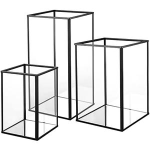 yshengood Hurricane Candle Holder 3 Pieces, Gass Candle Holders for Pillar Candles, Large Hurricane Candle Holder