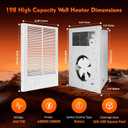 198 High Capacity Wall Heater, White Painted Grille,4000/2000 W at 240 V/120V with Adjustable Thermostat compatible with Broan 198 Wall Heater for Kitchens, Living Rooms, and Entryways