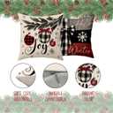 BBOLDIN Christmas Throw Pillow Covers 18x18, Christmas Pine Tree Snowflake Red Black and Grey Pillow Cases Set of 4, Winter Holiday Cushion Covers Decorations for Indoor Sofa Living Room Farmhouse