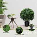 21-Inch Artificial Topiary Boxwood Ball Trees (Set of Two) Lifelike, UV-Resistant Decor for Indoor & Outdoor Use Enhance Your Space with Vibrant Greenery