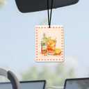 Aperol Spritz Car Air Freshener 4 Pcs, Watercolor Cocktail Scented Hanging Decor for Women Adults, Vehicles Home Bar, Trendy Drink-Themed Mirror Accessory Gift