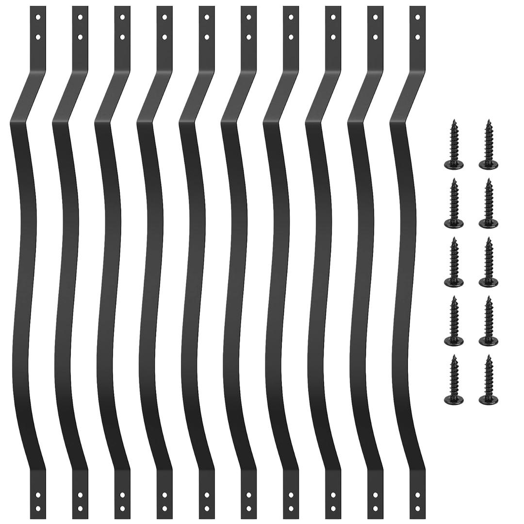 Akenow 36" Heavy Duty Deck Balusters 51 Pack, Deck Spindles, Wave Arc Metal Deck Railing with Screws Compatible with Wood and Composite, Staircase Balusters for Deck Railing, Stairs, Porches